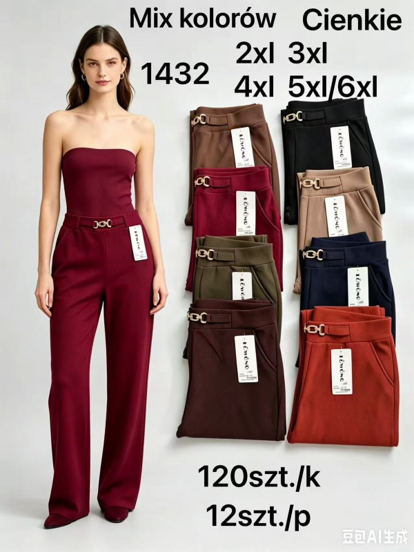 Spodnie damskie Roz 2XL-6XL, Mix Kolor Paczka 12 szt